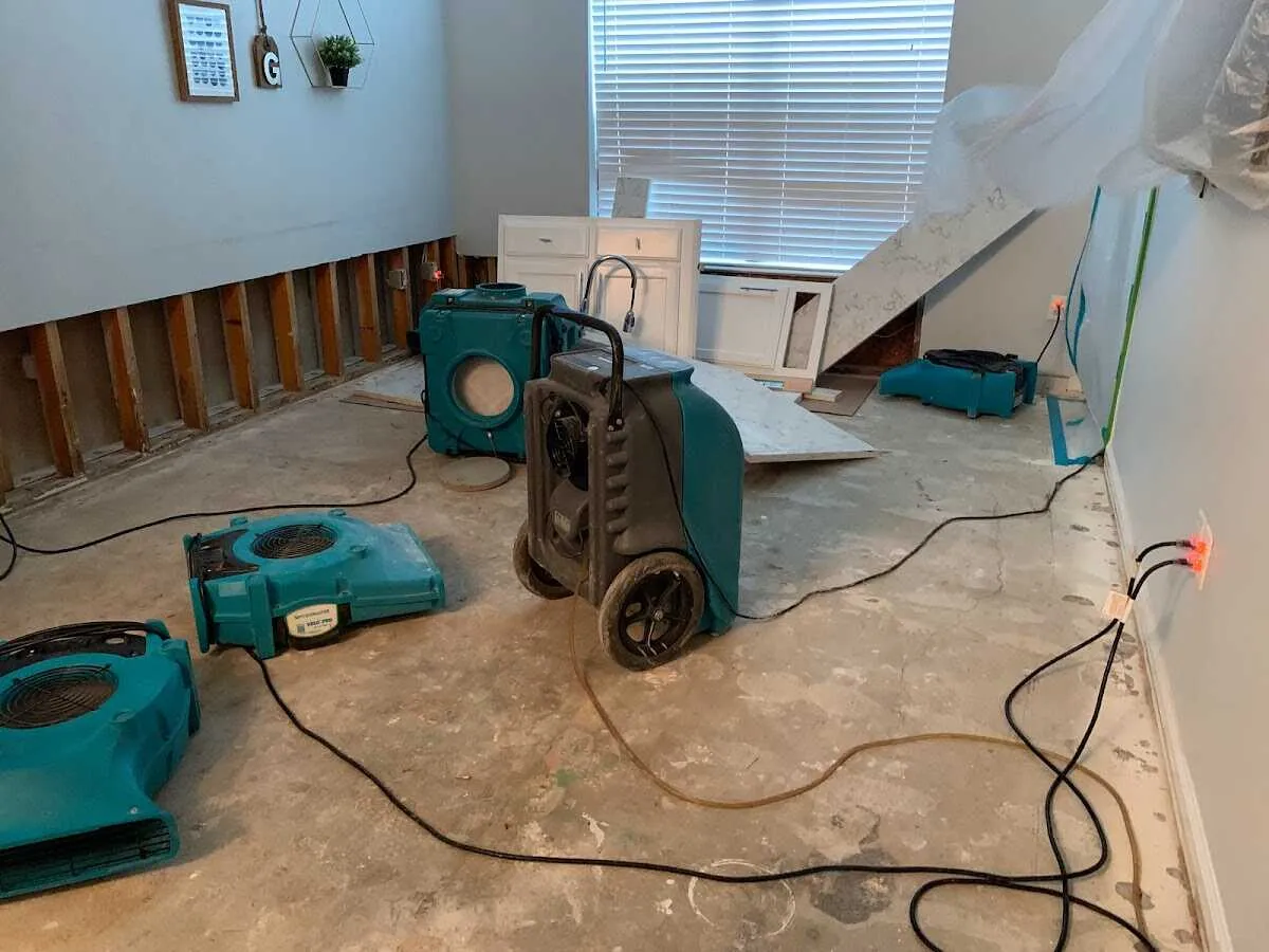 Dehumidifier in flood-cut room for Water Extraction & Removal in West Monroe